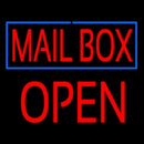 Mailbox Blue Border Open Block Handmade Art Neon Sign