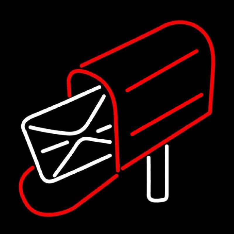 Mailbox Red Logo Handmade Art Neon Sign