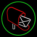 Mailbox Red Logo With Green Circle Handmade Art Neon Sign