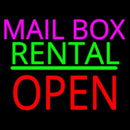 Mailbox Rental Block Open Green Line Handmade Art Neon Sign