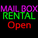 Mailbox Rental Block Open Handmade Art Neon Sign
