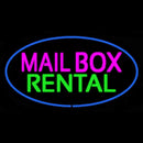 Mailbox Rental Blue Oval Handmade Art Neon Sign