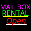 Mailbox Rental Open Yellow Line Handmade Art Neon Sign
