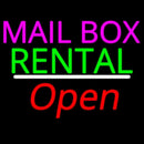 Mailbox Rental White Line Open Handmade Art Neon Sign