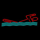 Man Swimming Handmade Art Neon Sign
