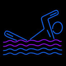 Man Swimming Handmade Art Neon Sign