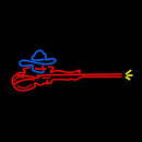 Man With Gun Handmade Art Neon Sign