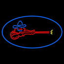 Man With Gun Handmade Art Neon Sign