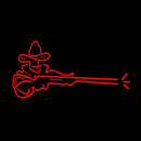 Man With Gun Handmade Art Neon Sign