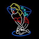 Martini Girl Bar Handmade Art Neon Sign