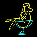 Martini Girl In Glass Handmade Art Neon Sign