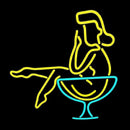 Martini Girl In Glass Handmade Art Neon Sign