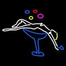 Martini Glass Girl Handmade Art Neon Sign