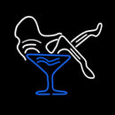 Martini Glass Girl Handmade Art Neon Sign