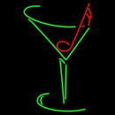 Martini Glass Musical Note Handmade Art Neon Sign
