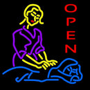 Massage Logo Open Handmade Art Neon Sign