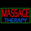 Massage Therapy With Green Border Handmade Art Neon Sign