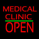 Medical Clinic Block Open Green Line Handmade Art Neon Sign