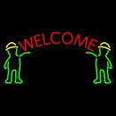 Men Holding Welcome Banner Handmade Art Neon Sign