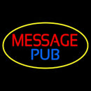 Message Pub Oval With Yellow Border Handmade Art Neon Sign