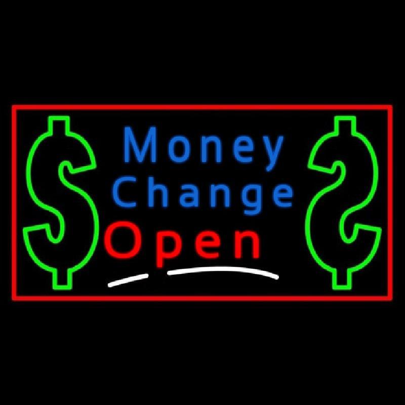 Money Change With Dollar Logo Open Handmade Art Neon Sign
