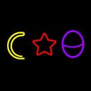 Moon Star Planet Handmade Art Neon Sign