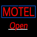 Motel With Blue Border Open Handmade Art Neon Sign