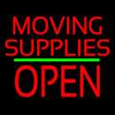 Moving Supplies Open Block Green Line Handmade Art Neon Sign