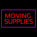 Moving Supplies Rectangle Purple Handmade Art Neon Sign