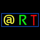 Multi Color Art Block With Blue Border Handmade Art Neon Sign