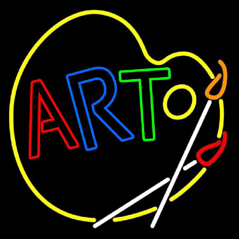 Multi Color Art With Palate Handmade Art Neon Sign