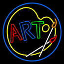 Multi Color Art With Palate With Circle Handmade Art Neon Sign
