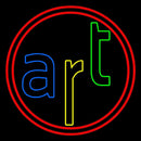 Multi Color Art With Red Circle Handmade Art Neon Sign