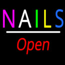 Multi Colored Nails Open White Line Handmade Art Neon Sign