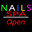 Multi Colored Nails Spa Open Yellow Line Handmade Art Neon Sign