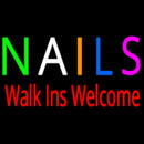 Multi Colored Nails Walk Ins Welcome Handmade Art Neon Sign