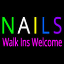 Multi Colored Nails Walk Ins Welcome Handmade Art Neon Sign