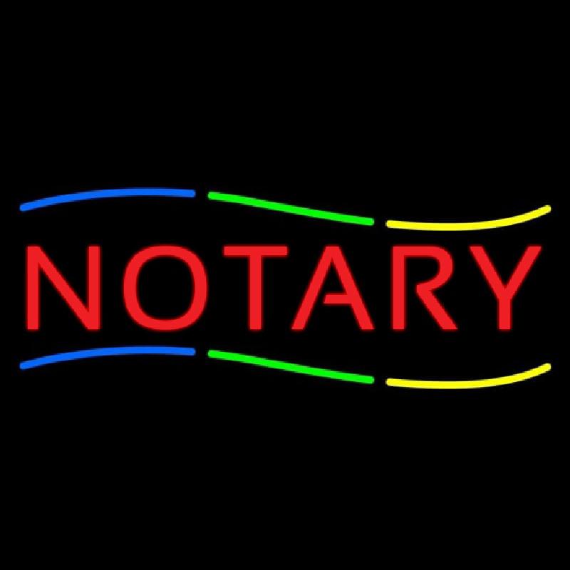 Multi Colored Notary Handmade Art Neon Sign
