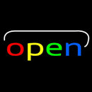 Multicolor Open With White Border Handmade Art Neon Sign