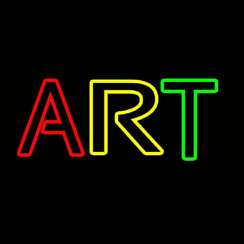 Multicolored Double Stroke Art 1 Handmade Art Neon Sign