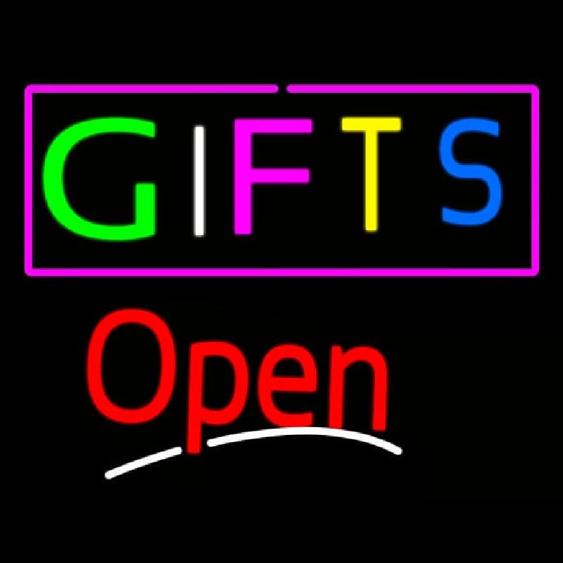 Multicolored Gifts Open Handmade Art Neon Sign