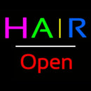 Multicolored Hair Open White Line Handmade Art Neon Sign