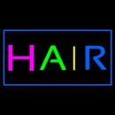 Multicolored Hair Rectangle Blue Handmade Art Neon Sign