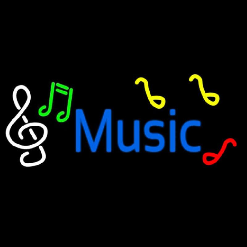 Music Blue 1 Handmade Art Neon Sign