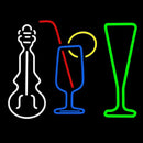 Music Instrument Glass And Bottle Handmade Art Neon Sign