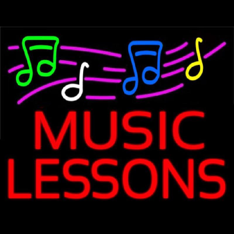 Music Lessons With Logo Handmade Art Neon Sign