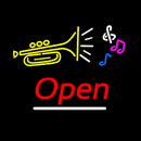 Music Logo Open Handmade Art Neon Sign