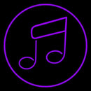 Music Note Purple Handmade Art Neon Sign