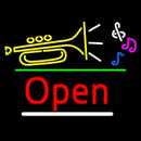 Music Open Green Line Handmade Art Neon Sign