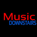 Music Red Downstairs Blue 2 Handmade Art Neon Sign